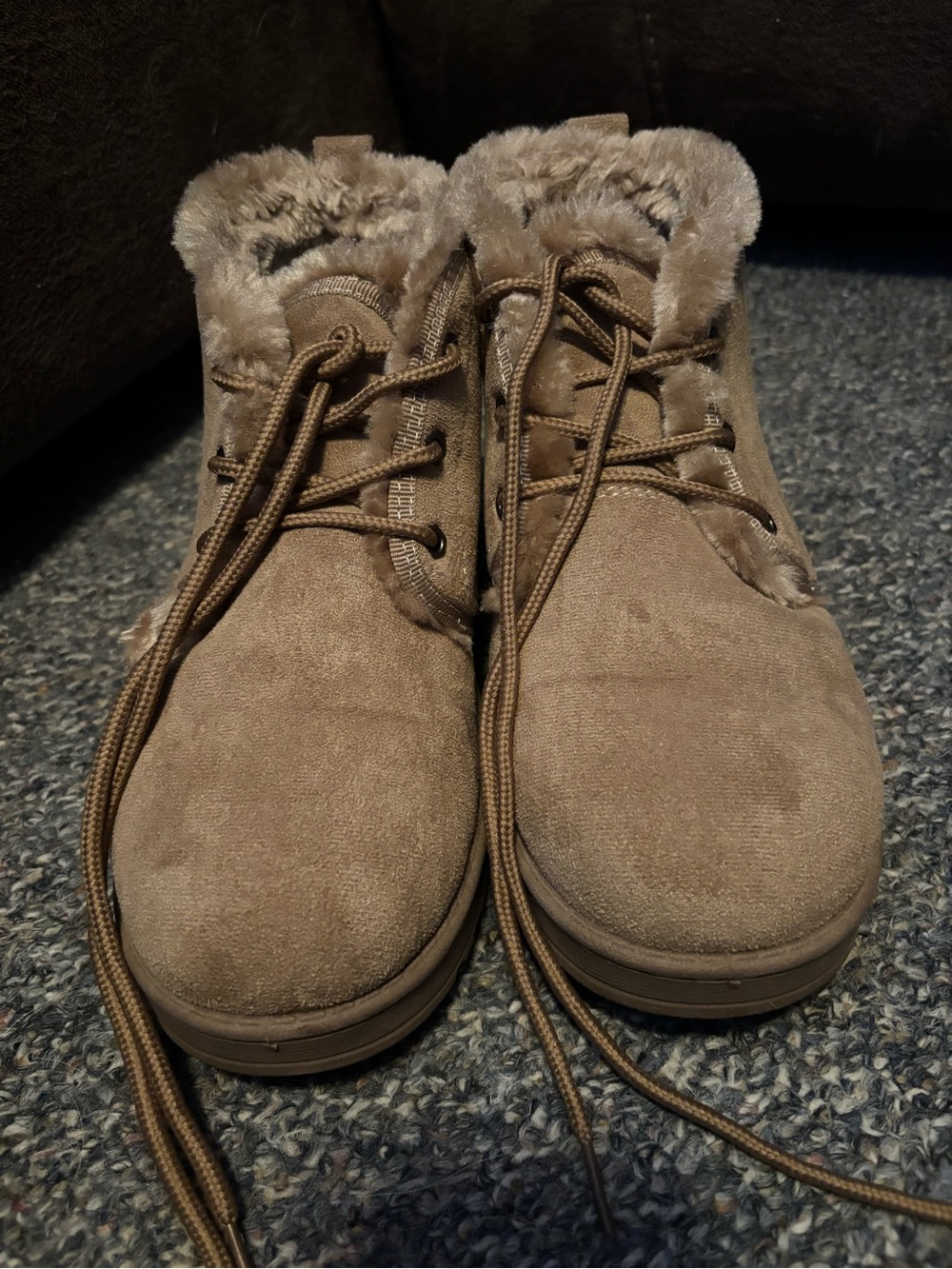 SO Tan Faux-Fur Lined Ankle Booties - Picture 2 of 7